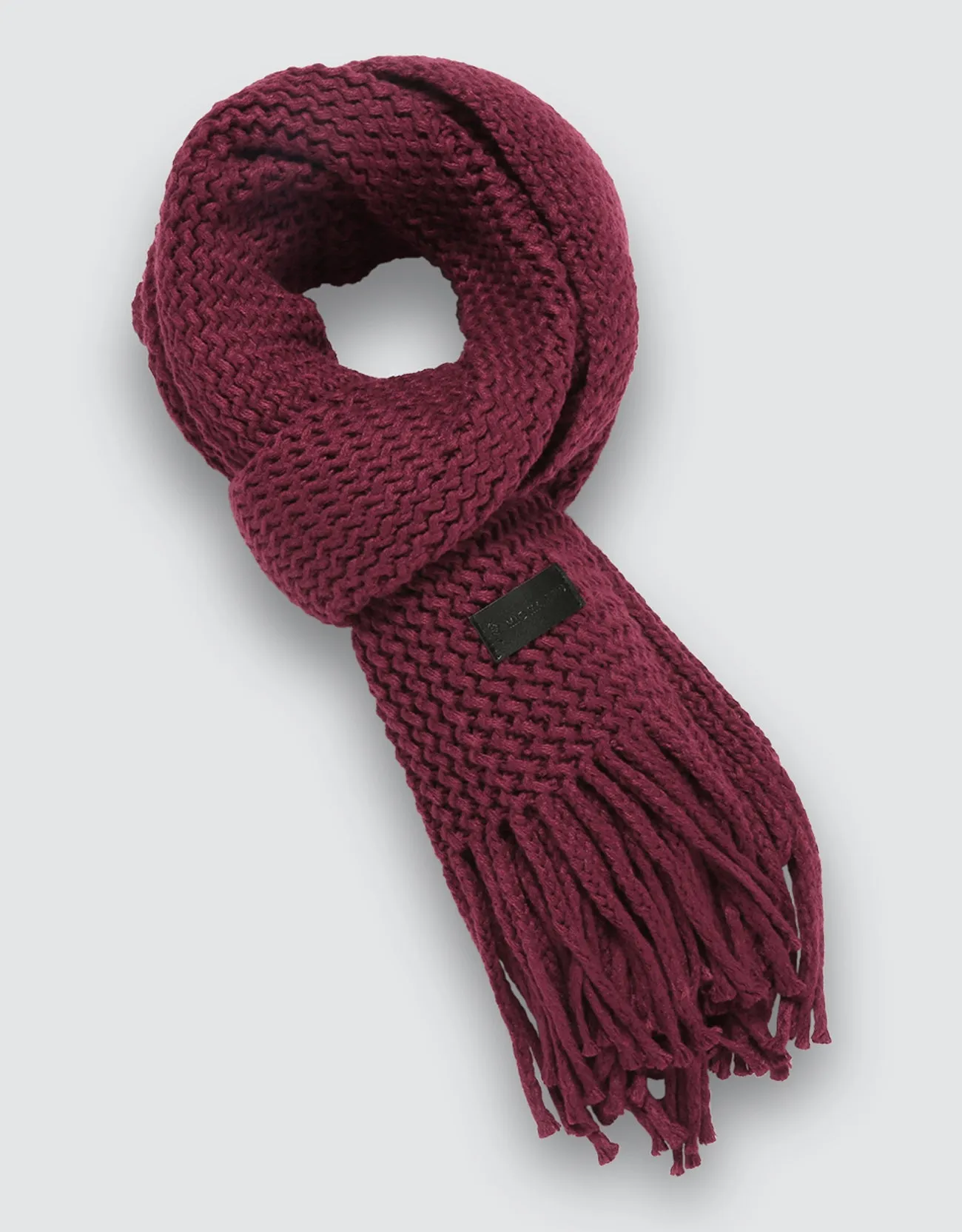 Wide Knit Ribbed Scarf