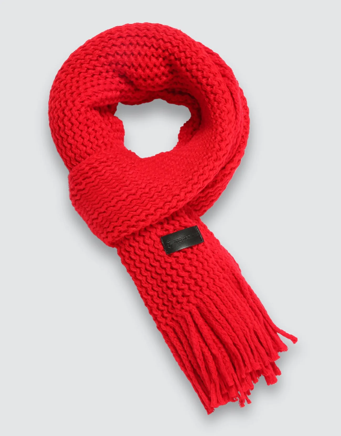 Wide Knit Ribbed Scarf